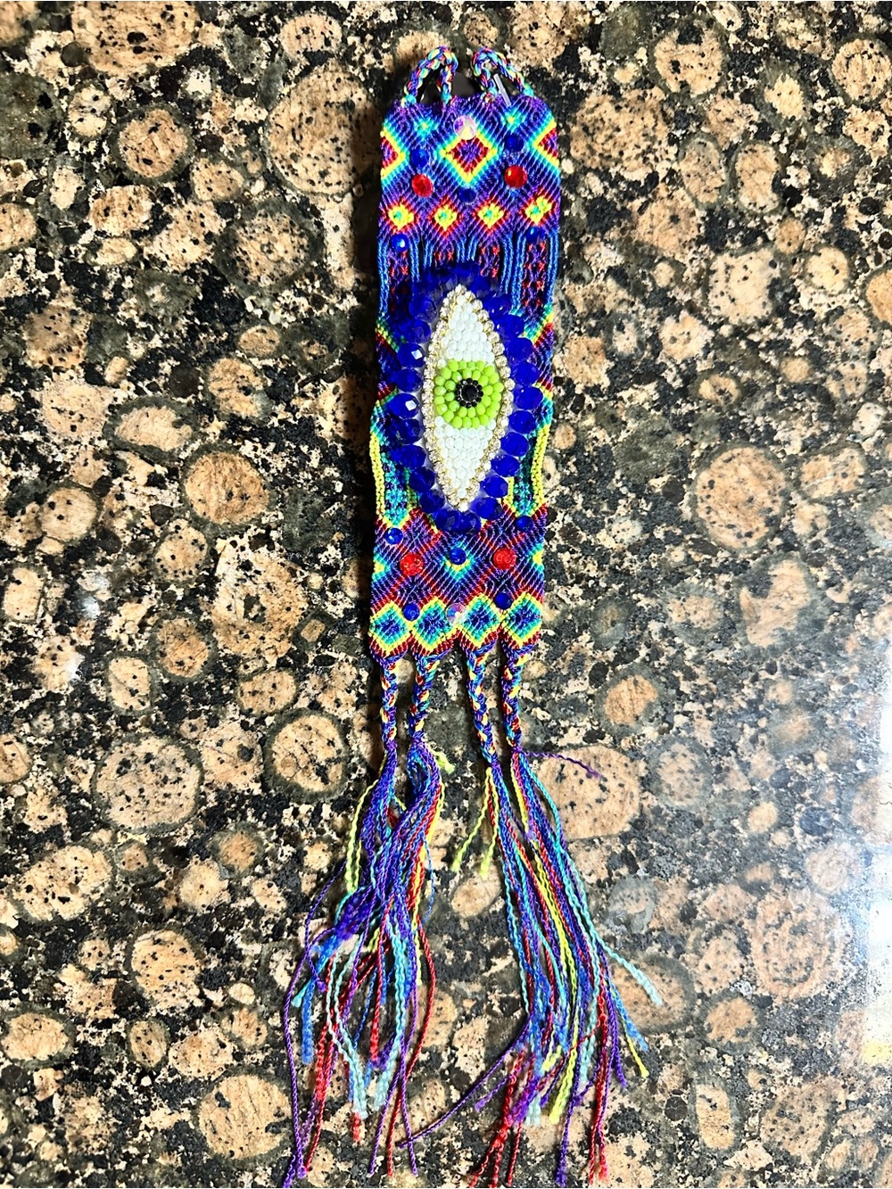 Handmade Beaded Evil Eye Bracelet - Multicolor